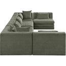  Meridian Stellar 152" Green Chenille Fabric Upholstered 6 pc Modular Sectional IMAGE 4