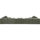  Meridian Stellar 190" Green Chenille Fabric Upholstered 7 pc Modular Sectional IMAGE 3