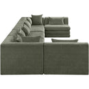  Meridian Stellar 190" Green Chenille Fabric Upholstered 7 pc Modular Sectional IMAGE 4