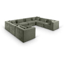  Meridian Stellar 152" Green Chenille Fabric Upholstered 8 pc Modular Sectional IMAGE 1