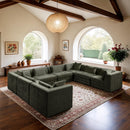  Meridian Stellar 152" Green Chenille Fabric Upholstered 8 pc Modular Sectional IMAGE 2