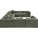  Meridian Stellar 152" Green Chenille Fabric Upholstered 8 pc Modular Sectional IMAGE 4