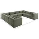  Meridian Stellar 152" Green Chenille Fabric Upholstered 8 pc Modular Sectional IMAGE 8