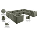  Meridian Stellar 152" Green Chenille Fabric Upholstered 8 pc Modular Sectional IMAGE 9