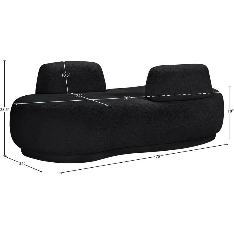 Meridian Argyle Black Teddy Fabric Chaise/Loveseat IMAGE 13