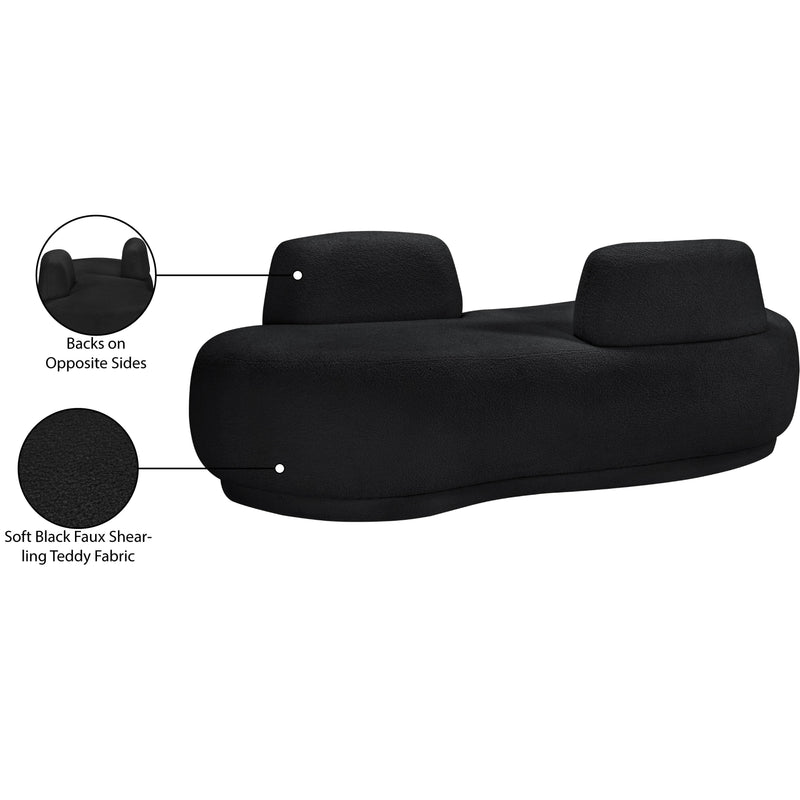 Meridian Argyle Black Teddy Fabric Chaise/Loveseat IMAGE 14