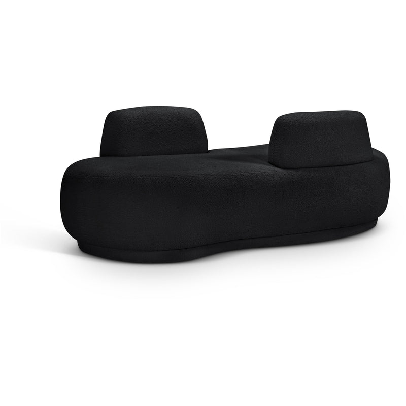 Meridian Argyle Black Teddy Fabric Chaise/Loveseat IMAGE 1