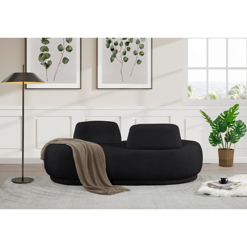 Meridian Argyle Black Teddy Fabric Chaise/Loveseat IMAGE 2