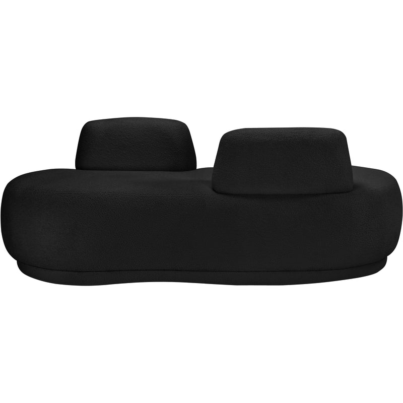 Meridian Argyle Black Teddy Fabric Chaise/Loveseat IMAGE 3
