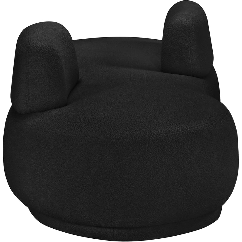 Meridian Argyle Black Teddy Fabric Chaise/Loveseat IMAGE 4