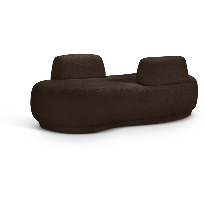 Meridian Argyle Brown Teddy Fabric Chaise/Loveseat IMAGE 1