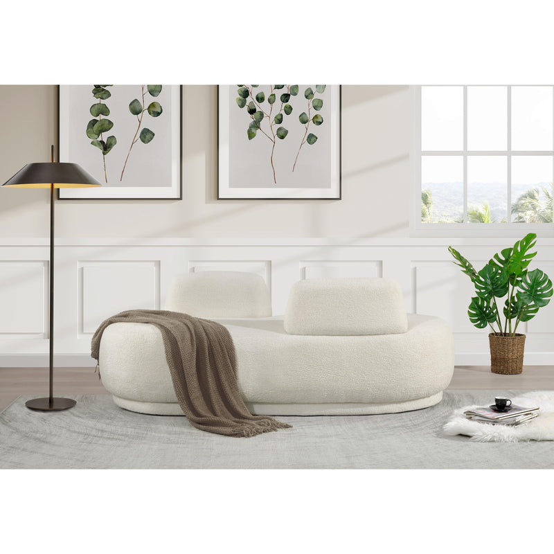 Meridian Argyle Cream Teddy Fabric Chaise/Loveseat IMAGE 2