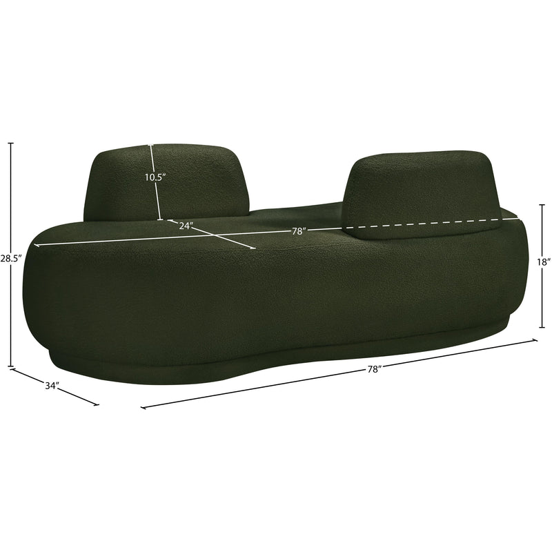 Meridian Argyle Green Teddy Fabric Chaise/Loveseat IMAGE 13