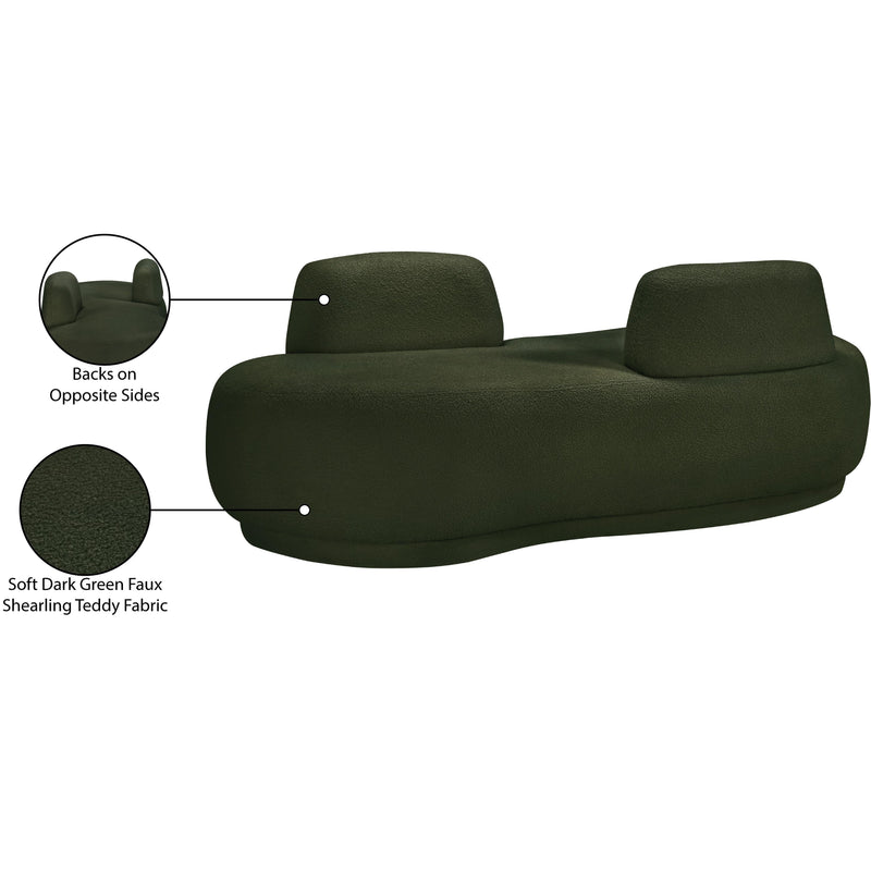 Meridian Argyle Green Teddy Fabric Chaise/Loveseat IMAGE 14
