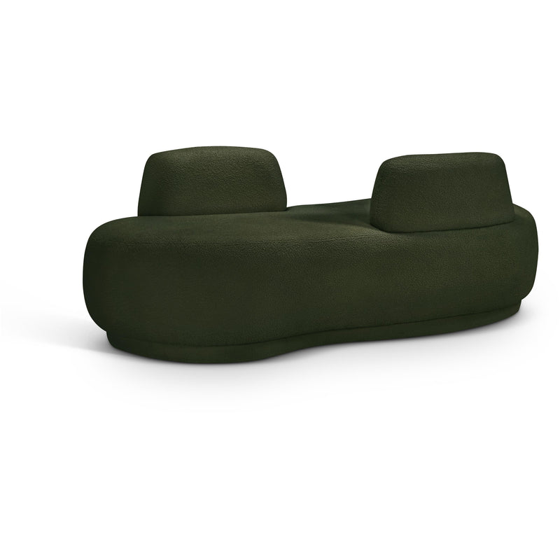 Meridian Argyle Green Teddy Fabric Chaise/Loveseat IMAGE 1