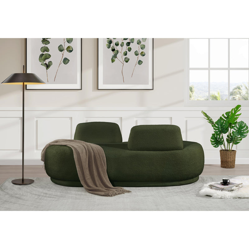 Meridian Argyle Green Teddy Fabric Chaise/Loveseat IMAGE 2