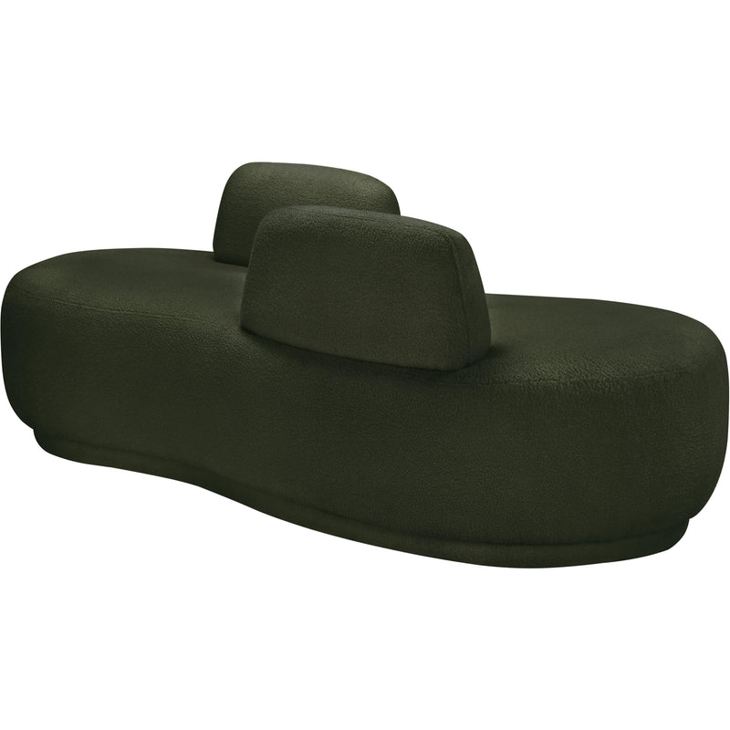 Meridian Argyle Green Teddy Fabric Chaise/Loveseat IMAGE 5