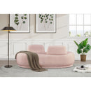 Meridian Argyle Pink Teddy Fabric Chaise/Loveseat IMAGE 2