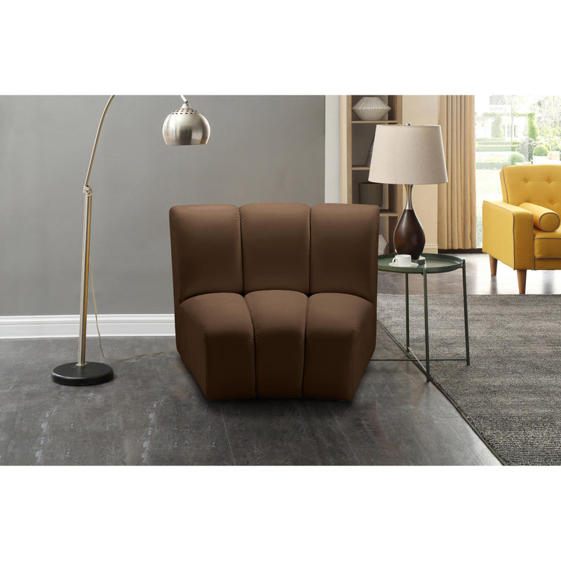 Meridian Infinity Brown Velvet Modular Chair IMAGE 2