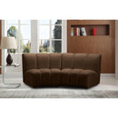 Meridian Infinity Brown Velvet 2 pc Modular Sectional IMAGE 2