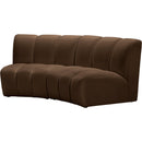 Meridian Infinity Brown Velvet 2 pc Modular Sectional IMAGE 3