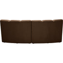 Meridian Infinity Brown Velvet 2 pc Modular Sectional IMAGE 4