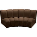 Meridian Infinity Brown Velvet 2 pc Modular Sectional IMAGE 5