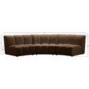 Meridian Infinity Brown Velvet 3 pc Modular Sectional IMAGE 11