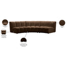 Meridian Infinity Brown Velvet 3 pc Modular Sectional IMAGE 12