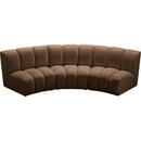 Meridian Infinity Brown Velvet 3 pc Modular Sectional IMAGE 5