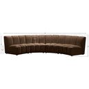 Meridian Infinity Brown Velvet 4 pc Modular Sectional IMAGE 11