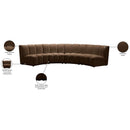 Meridian Infinity Brown Velvet 4 pc Modular Sectional IMAGE 12