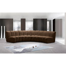 Meridian Infinity Brown Velvet 4 pc Modular Sectional IMAGE 2