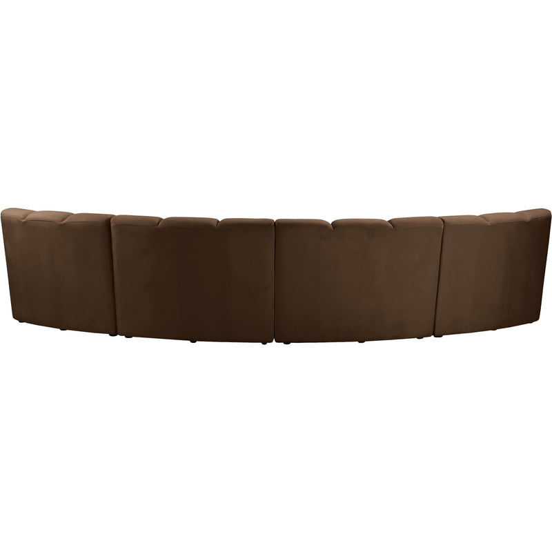 Meridian Infinity Brown Velvet 4 pc Modular Sectional IMAGE 4