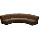 Meridian Infinity Brown Velvet 4 pc Modular Sectional IMAGE 5
