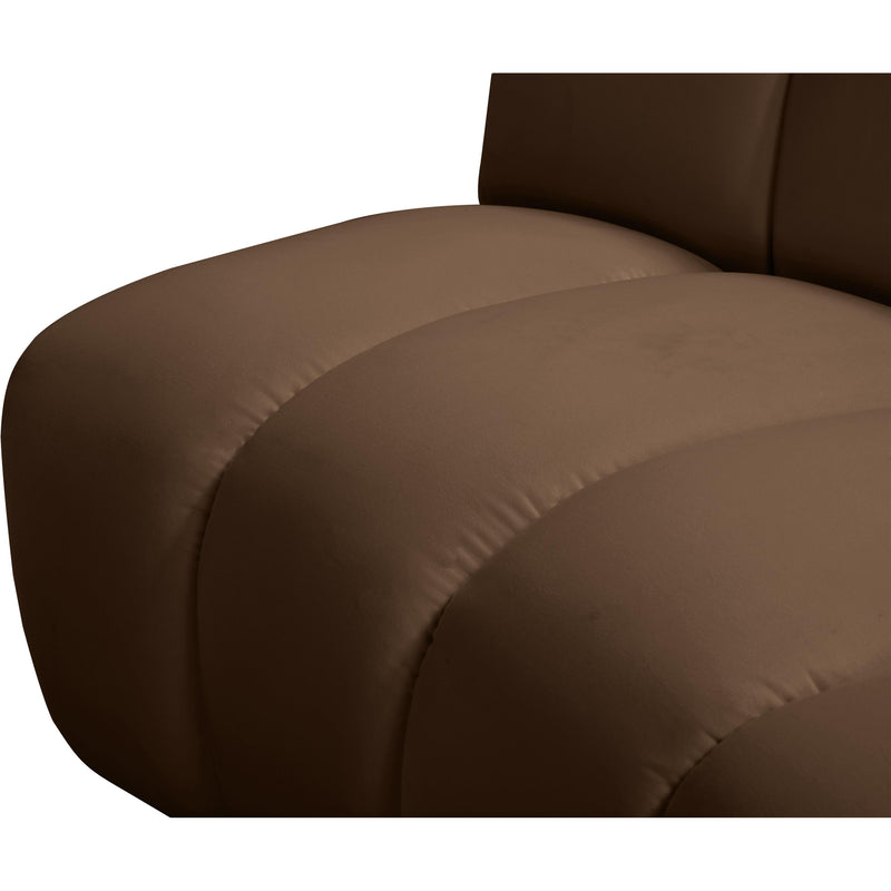 Meridian Infinity Brown Velvet 4 pc Modular Sectional IMAGE 7