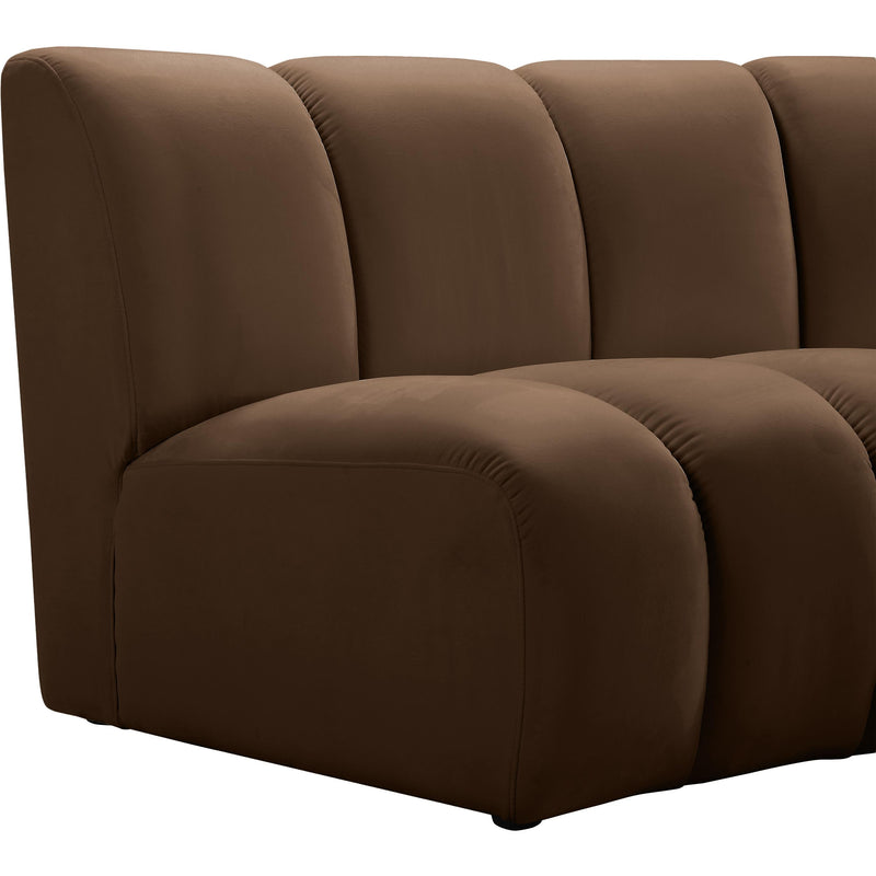Meridian Infinity Brown Velvet 4 pc Modular Sectional IMAGE 8