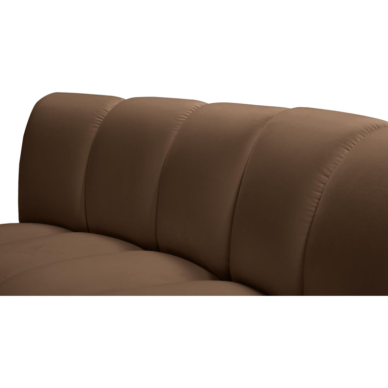 Meridian Infinity Brown Velvet 4 pc Modular Sectional IMAGE 9