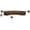 Meridian Infinity Brown Velvet 5 pc Modular Sectional IMAGE 11