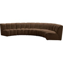 Meridian Infinity Brown Velvet 5 pc Modular Sectional IMAGE 3
