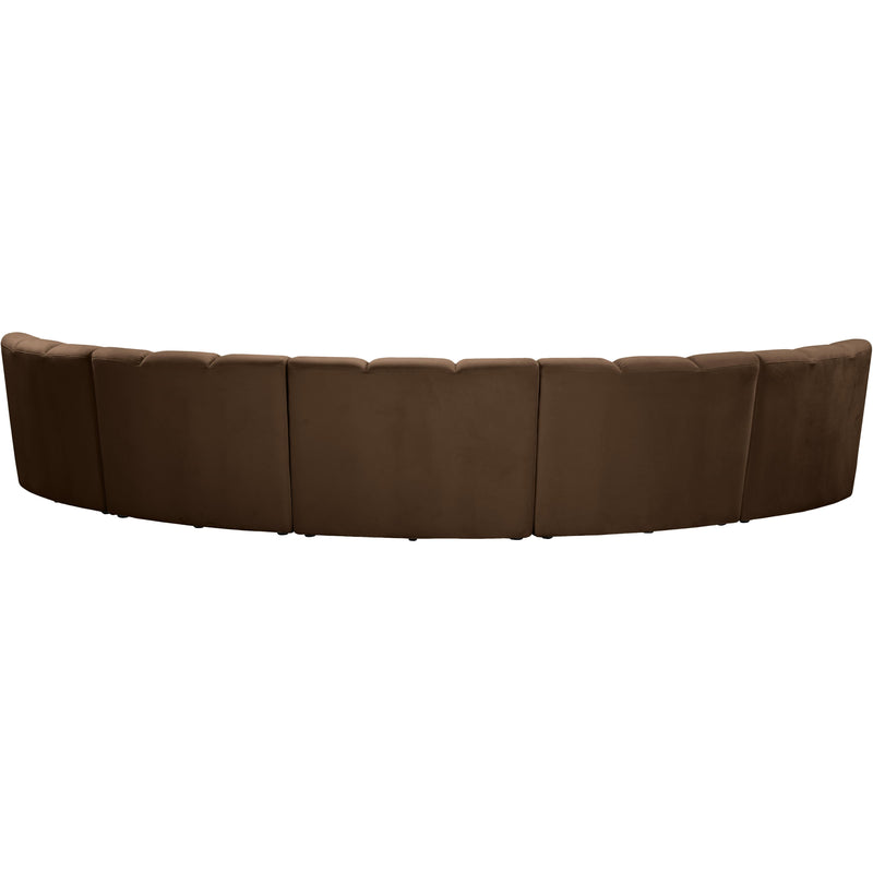 Meridian Infinity Brown Velvet 5 pc Modular Sectional IMAGE 4