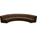 Meridian Infinity Brown Velvet 5 pc Modular Sectional IMAGE 5