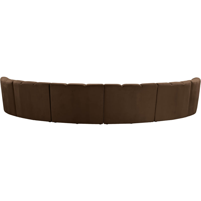 Meridian Infinity Brown Velvet 6 pc Modular Sectional IMAGE 4