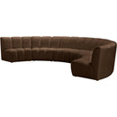 Meridian Infinity Brown Velvet 6 pc Modular Sectional IMAGE 6