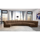 Meridian Infinity Brown Velvet 7 pc Modular Sectional IMAGE 2
