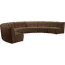 Meridian Infinity Brown Velvet 7 pc Modular Sectional IMAGE 3