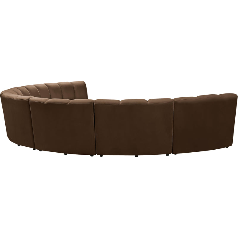 Meridian Infinity Brown Velvet 7 pc Modular Sectional IMAGE 4