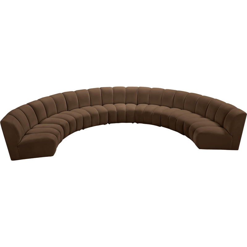 Meridian Infinity Brown Velvet 7 pc Modular Sectional IMAGE 5