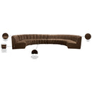 Meridian Infinity Brown Velvet 8 pc Modular Sectional IMAGE 11