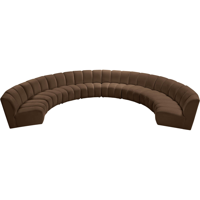 Meridian Infinity Brown Velvet 8 pc Modular Sectional IMAGE 5